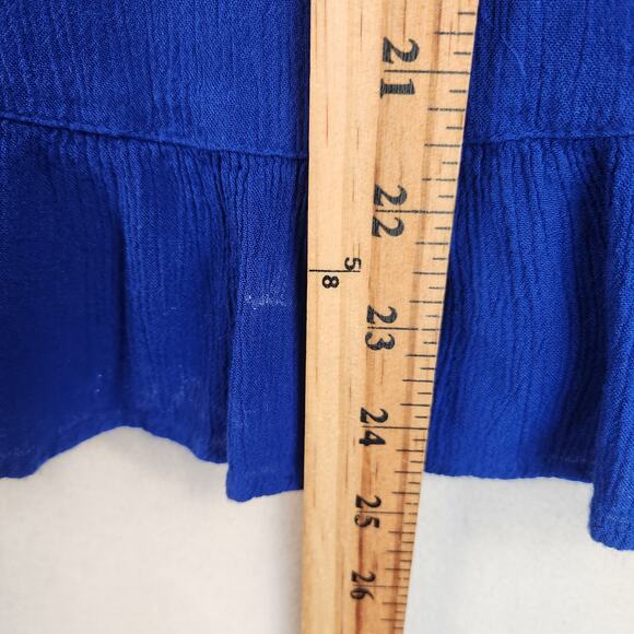 INC International Concepts Women’s Peasant Blouse XL Blue Relaxed Fit EUC - Picture 11 of 14